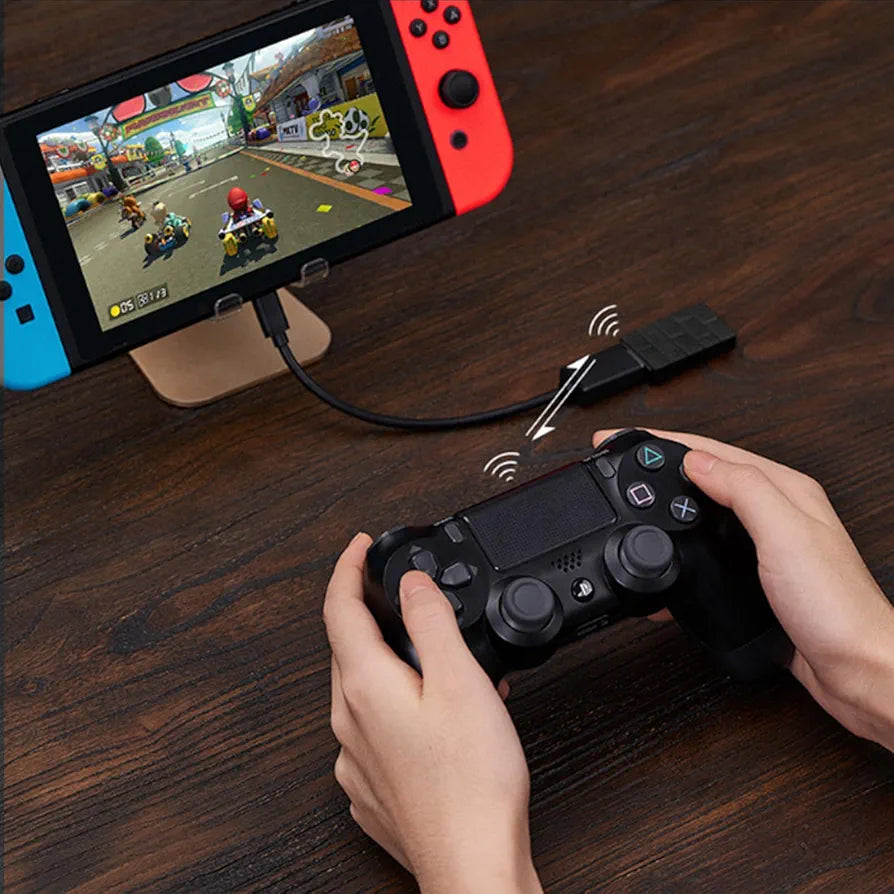 8BitDo USB Wireless Bluetooth Adapter 2 Receiver for Nintendo Switch 1, 2 PS1 Raspberry Pi Mini PS4 Controller for PS5 Handle