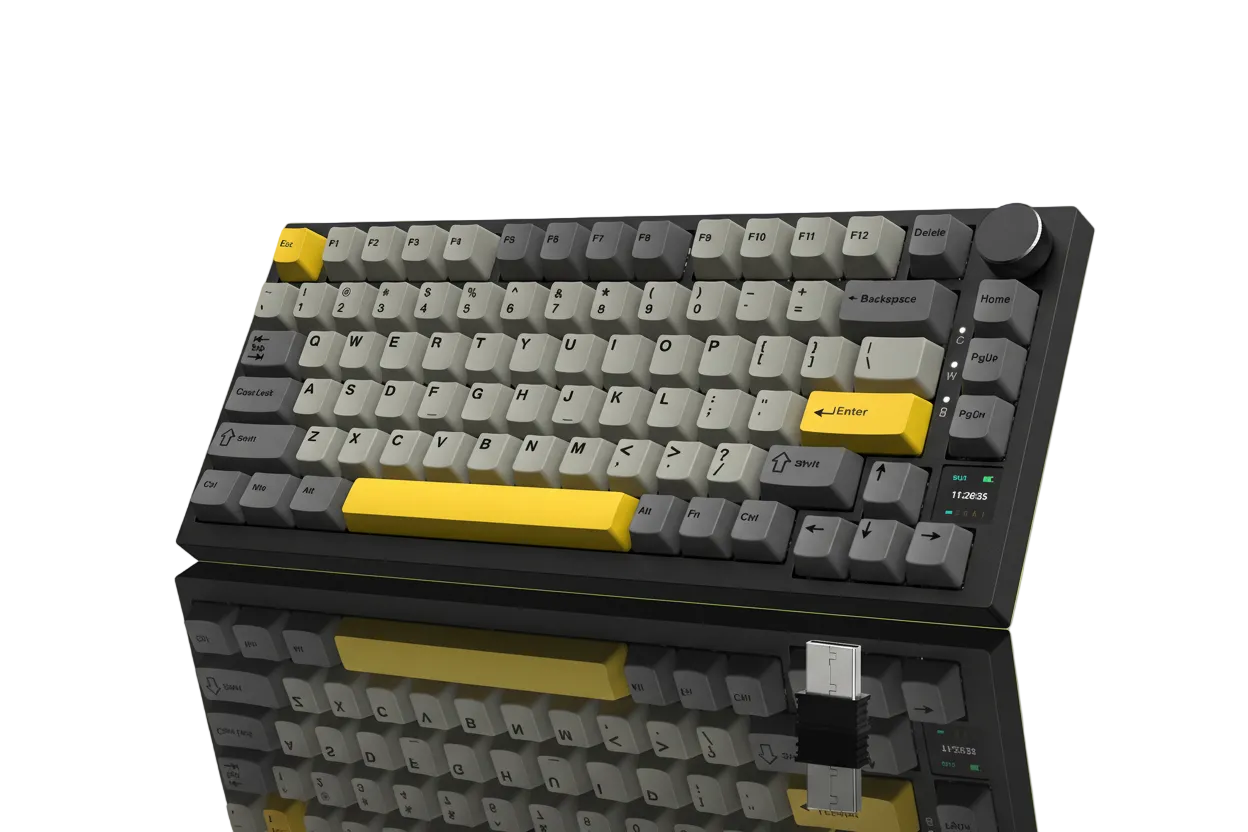 Clavier Mécanique  Sans Fil Ajazz AK820 PRO - Black & Grey | Wireless Gaming Keyboard