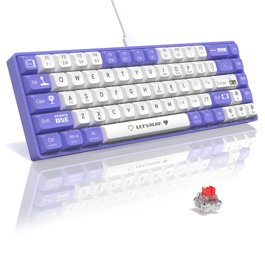 Clavier Filaire A.JAZZ AK680 mécanique filaire (65%)  - Purple & White