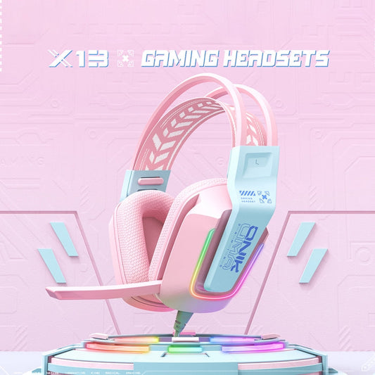 Casque Gaming Filaire Onikuma X13 -Rose-