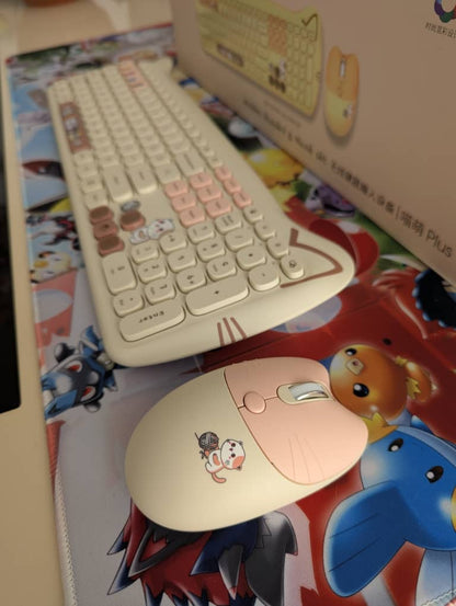 Clavier ı GEEZER Keyboard and Mouse (Wireless) Cute Cat Shape
